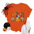 thumbnail image 5 of Women's Casual Pumpkin Print T Shirt Short Sleeve Crewneck Loose Fit Tee for Everyday, 5 of 6
