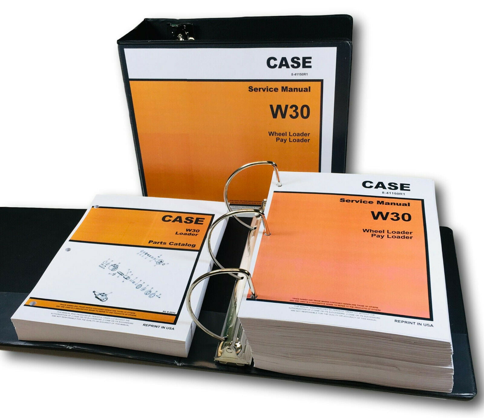 List NEW with Binder Case W30 Loader Parts Catalog Manual Book 