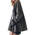thumbnail image 5 of Womens Oversized Jean Jacket Casual Button Up Denim Overshirt Trendy Long Sleeve Denim Jacket Coat, 5 of 8