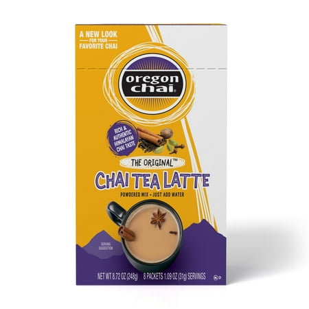 Oregon Chai, Original Chai Tea Latte, Single Serve Packets, 8 Ct