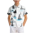 thumbnail image 7 of WUANDIXFA Kids Vibrant Hawaiian Shirt Beach Party Style Boy's Girl's Fun Print (Sky Blue, 7-8 Years), 7 of 7
