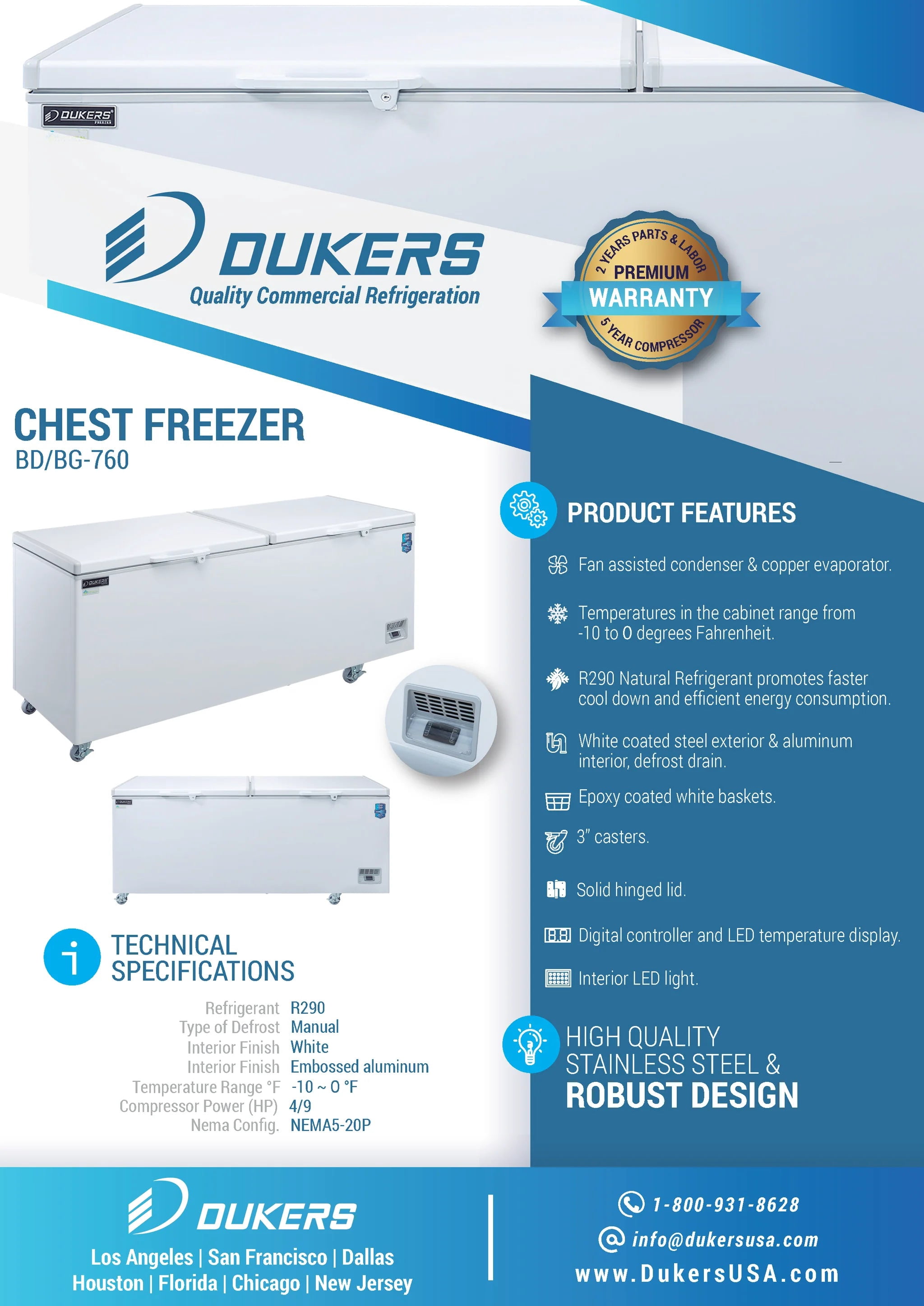 BD/BG-760 Commercial Chest Freezer