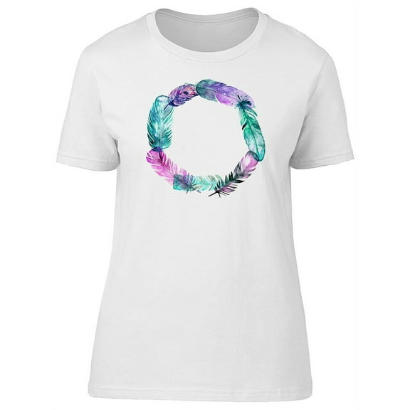 Watercolor Feather Wreath Tee Women's -Image by Shutterstock