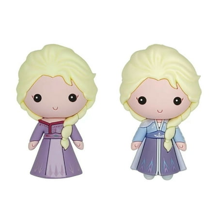 Frozen 2 Elsa Princess Purple & Elsa Ice Queen Refrigerator Magnet 2-pack
