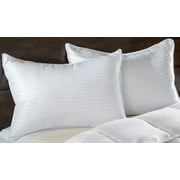 Superior Hypoallergenic Down Alternative Striped Pillows, King, White