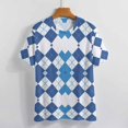 thumbnail image 4 of Diamond Grid Pattern T Shirts Basic T-Shirt Short Sleeve Ladies Tee Shirt Summer Graphic Clothing, 4 of 5