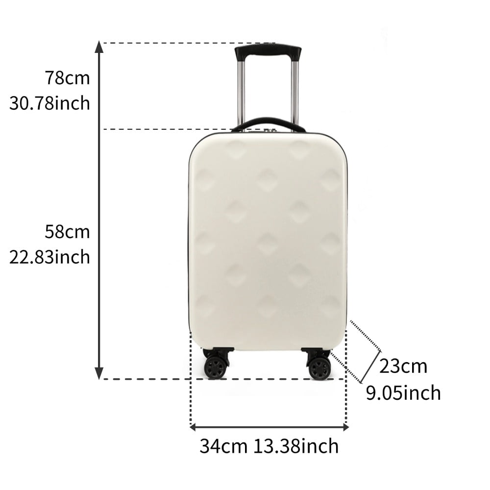 20 - inch White Carry - on Luggage Expandable Large Capacity for Travel
