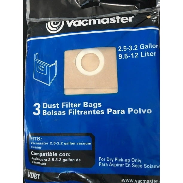 Vacmaster VDBT 3.2 Gallon Dust Filter Bags, 3Pack Original Walmart