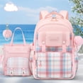 thumbnail image 3 of JuDWoC Work Backpack Travel Bag Backpack School 3PCS Checkered Pattern Charm Accent Lightweight Water Resistant Multi Layer Storage Rucksack Everyday Laptop Storage Casual Daypack Pack 16.2in, 3 of 5