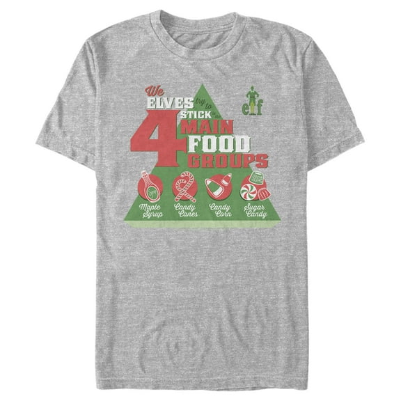 Men's Elf Main Food Groups Quote  Graphic T-Shirt