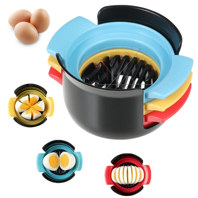 Ounissouiy Cortadora de huevos ligera y portátil hecha de acero inoxidable y ABS Cortadora de huevos de acero inoxidable Utensilios de cocina
