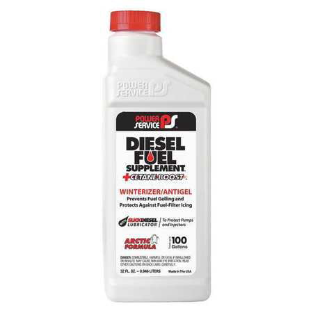 POWER SERVICE PRODUCTS 1025 Diesel Fuel Supplement,Amber,32 oz.