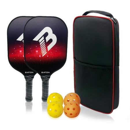 ASG Pickleball Paddles Set of 2  Lightweight Graphite Surface Honeycomb Core Pickleball Rackets with 2 Pickle Ball Racquet and 4 Pickleball Balls Including 1 Carrying Bag | Pickleball Set