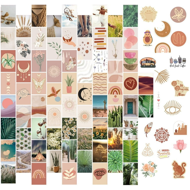 70Pcs Boho Wall Collage Kit Aesthetic pictures 6x4inch Cute Decor