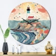 thumbnail image 3 of Designart "Guiding Light by the Coast III" Coastal Oversized Wall Clock, 3 of 5