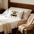 thumbnail image 5 of Pillows for Couch, Honeybee Embroidered Cushion Covers With Poms Tassels Decor Pillow Cases, 5 of 8