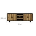 thumbnail image 5 of 80 Inch Sideboard Cabinet Console, 4 Doors, 2 Shelves, Dual Tone Brown Wood, 5 of 5