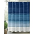 thumbnail image 2 of Boanket Polyester Fabric Navy Blue Striped Shower Curtain, Modern Abstract Art Farmhouse Stripe Waterproof Bathtub Curtain Bathroom Decor Set with Hooks 72 x 84 Inches,, 2 of 6