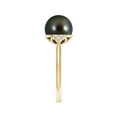 thumbnail image 3 of ANGARA Tahitian Cultured Pearl Ring with Trio Diamonds in 14K Yellow Gold for Women | June Birthstone, Birthday, Anniversary, Jewelry Gift for Women | Pearl Ring, 3 of 8
