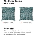 thumbnail image 6 of Teal Boho Throw Pillow Covers 16x16 Inch Bohemian Carpet Ethnic Decorative Square Pillow Cases Bohemian Carpet Ethnic Cushion Covers Farmhouse Home Decor for Sofa Couch Outdoor Set of 2, 6 of 6