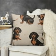 thumbnail image 2 of SHANXI Square Throw Pillow Covers Lovely Black Dachshunds Pillow Cases Decorative for Home Bedroom Sofa Cartoon Animal Dog Puppy Watercolor Painting Pillowcases Standard Size 18x18in, 2 of 5