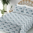 thumbnail image 3 of Ambesonne Winter Fitted & Flat Sheet with Shams 4 Pcs Set, Vintage Truck Xmas Tree Art, Full, Soft Blue and Dark Green, 3 of 5