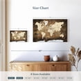 thumbnail image 4 of Elephant Stock Vintage Map On Wood Wall Art - Horizontal Canvas Wall Art - Living Room Wall Decor - Map Canvas - Brown And Beige Decor - 12" x 8", 4 of 8