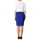 thumbnail image 3 of INSPIRE CHIC Vestido de trabajo de manga corta para mujer, vestido lápiz de cuello en V de color contrastante, S azul real, 3 of 5