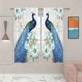 thumbnail image 5 of WNOOHIY Luxurious Vintage Blue Peacock Printed Window Curtains for Enhanced Privacy,Set of 2 Panels, 5 of 6