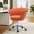 thumbnail image 3 of Swivel Shell Chair for Living Room/Bed Room, Swivel Seat with 360 Degrees, Adjustable Lift Height, Modern Leisure Arm Chair Orange, 3 of 7