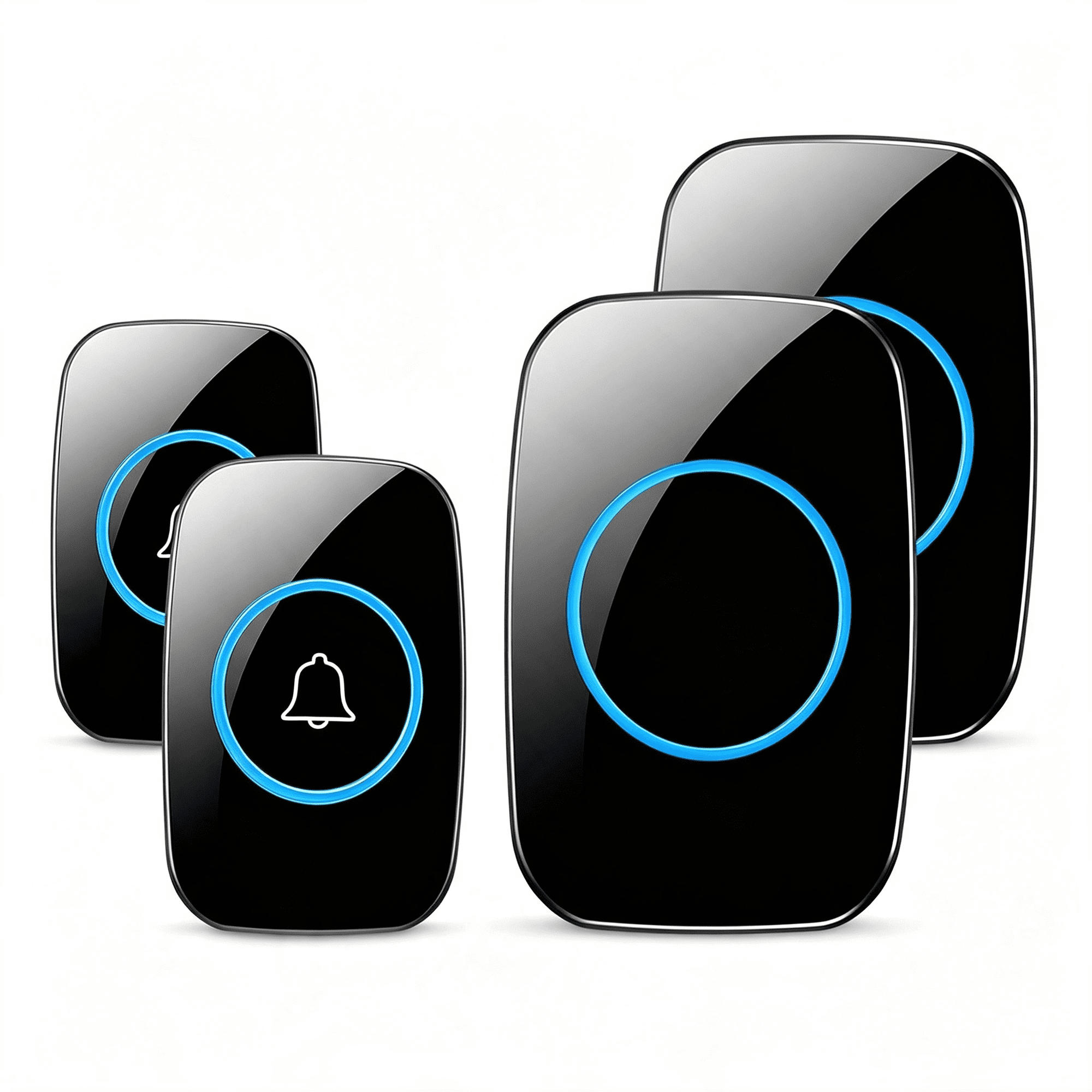XUBIYM Wireless Doorbell Waterproof Door Bell Kit Distinguish Front and Rear Doors Over 1000 Feet Range and 60 Chime 5 Levels Volume and Led Flash For Home Office Classroom
