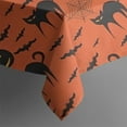 thumbnail image 5 of Halloween Cat & Bat Pattern Square Tablecloth,Waterproof Square Table Cover,Wipeable Spillproof Washable Table Cover for Home Kitchen Party Decor 52"x52"(132x132cm), 5 of 6