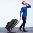 thumbnail image 7 of WOLT Bowling Ball Bags 3ball Double Roller Bag with Wheels Separate Shoe Compartment and Accessory Pocket, Retractable Handle Extends to 38’’ Black, 7 of 7