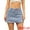 Light Blue, variant on DARING DIVA Women's High Waisted A Line Stretchy Side Slit Mini Denim Skirt XL Black