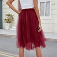 thumbnail image 6 of BRDFRL Women A-Line Tulle Skirt Tutu Knee Length Wine M, 6 of 6