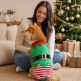 thumbnail image 4 of Pet Dog Cat Christmas Elf Costume, Funny Soft Cozy Holiday Party Cosplay Outfit, Perfect for All Breeds Winter Fun Festive Dress Up Green M, 4 of 6