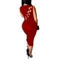 thumbnail image 2 of Vestido mini de club con cordones y sin mangas sexy para mujer, 2 of 6