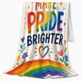 thumbnail image 2 of Bright Pride Message Rainbow Sun Hearts Cheerful Hand, Cozy Friendship Quote Scene, Warm Flannel Blanket for Living Room and Reading Nook, Art Lovers Friendship Gift, Artistic Home Decor, 2 of 9
