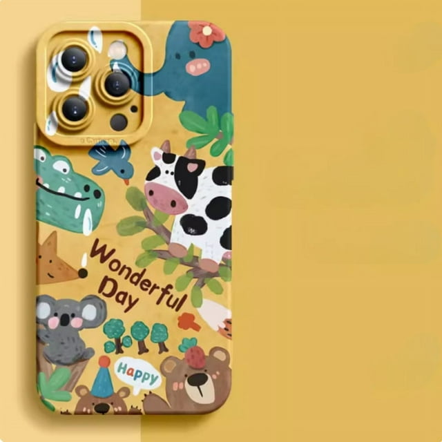 For Watercolor Animal Apple 14promax+ Phone Case Men And Women New Cute IPhone13pro/14pro High-end 12 Silicone Full Coverage Anti-drop 11 11pro 11promax Couple Phone Case