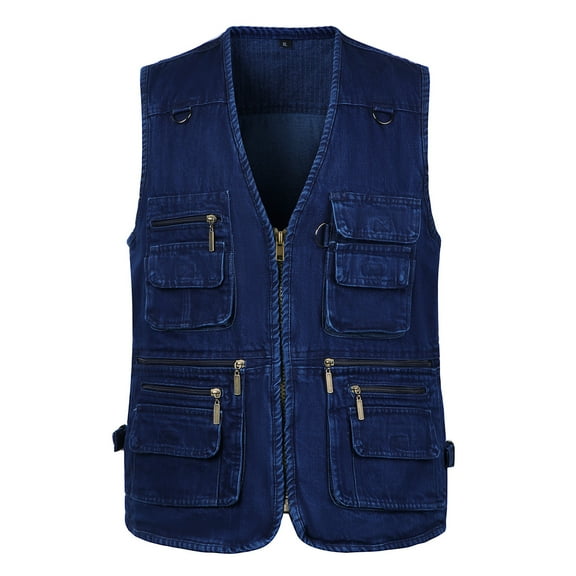 Honeeladyy Discount Mens Fishing Vest Utility Workweight Safari Travel Hunting Waistcoat,Multi Pockets,Hiking Camping Photography