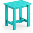 thumbnail image 1 of Table d'Appoint Extérieure, Petite Table Extérieure en HDPE, Petite Table Résistante aux Intempéries pour Patio, Terrasse, Véranda, Bleu Aruba, Usage Intérieur/extérieur, 1 of 14