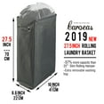 thumbnail image 3 of Laundry Hamper, Caroeas 27inch x-Large Rolling Laundry Basket Collapsible Tall Slim Laundry Hamper with Washable & Breathable Mesh Liner Waterproof & Dustproof Laundry Cart on Wheels (Grey), 3 of 8