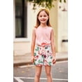 thumbnail image 3 of Arshiner Girl's 2 Piece Summer Outfit Sleeveless T-Shirt and Hawaiian Tropical Boho Shorts, 3 of 6