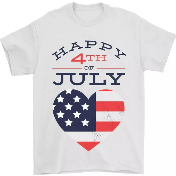 Happy 4th of July Independence Day Men’s T-Shirt – 100% Cotton Patriotic Tee