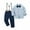 Blue, variant on CARETOO Toddler Baby Boys Clothes Outfits Long Sleeve Formal Dress Shirt Bow Tie Suspender Pants 3pcs
