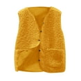 thumbnail image 3 of IMENGL Autumn Winter solid color lamb wool cotton vest pockets, Yellow 3XL, Size M-5XL, 3 of 4