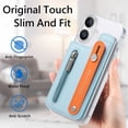 thumbnail image 5 of Allytechgroup iPhone 16 Plus Case with Cards Holder & Hand Strap, Clear Back Cover Shockproof Drop Protective Anti-Yellowing Bumper Phone Case for Apple iPhone 16 Plus, Skyblue, 5 of 11