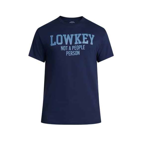 Men's Lowkey Not A People Person Navy Graphic T-Shirt - Small