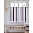 thumbnail image 6 of Tier Curtains 45 Inches Long, Pink Navy Blue Striped Window Treatment Curtain Drapes, Farmhouse Stripe Art Window Half Privacy Curtains for Bedroom Bathroom, 42"x45", 2 Panels, 6 of 7