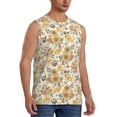 thumbnail image 2 of Bixox Men's Hippie Bee Honeycomb Printed Shirt Sleeveless Fitness Tank Top-Large, 2 of 7